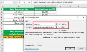 Image result for Excel Change Position Cell in Function