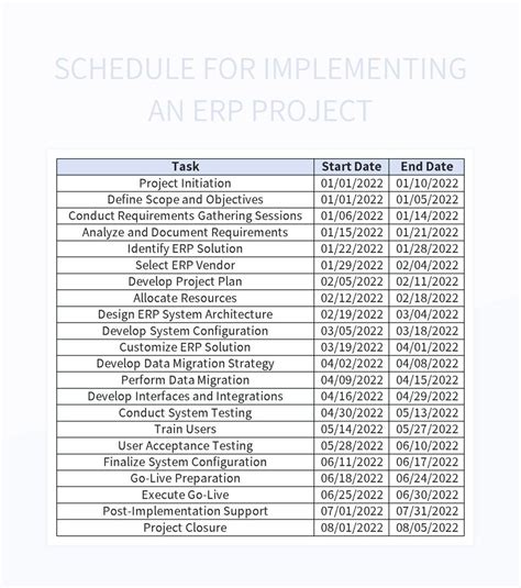 Image result for Sample ERP Project Plan