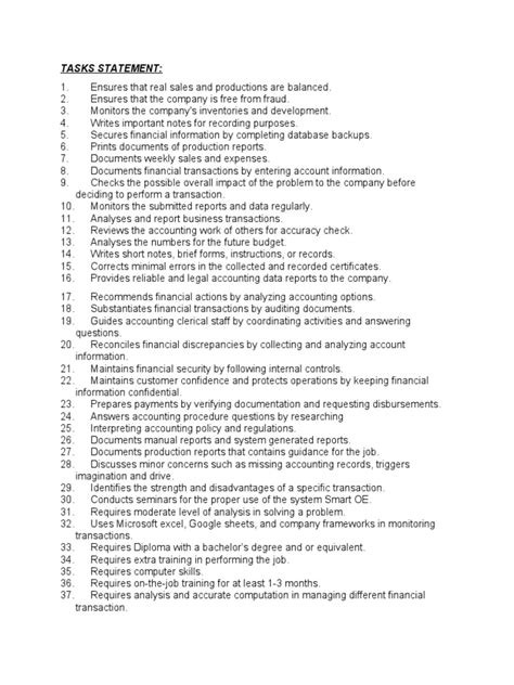 Image result for Task Statement Examples