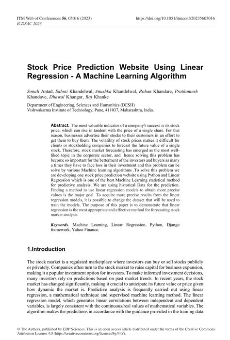 Image result for Linear Regression Algorithm Stock Price Prediction