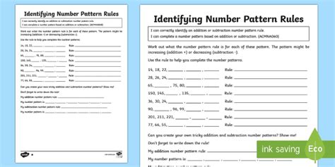 Image result for Patterns and Rules Worksheet