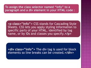 Image result for Info Class CSS