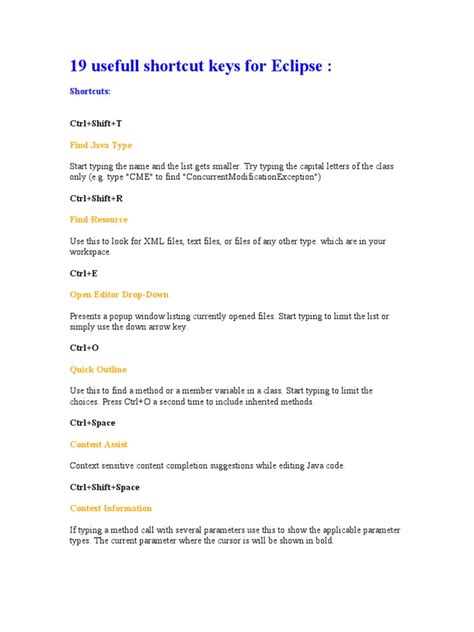 Coding Shortcut Keys for Eclipse Java に対する画像結果