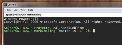 Toradh íomhá ar PowerShell Prompt Git Status