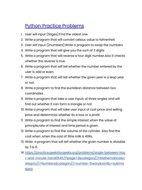 Image result for Python Problems for Practice