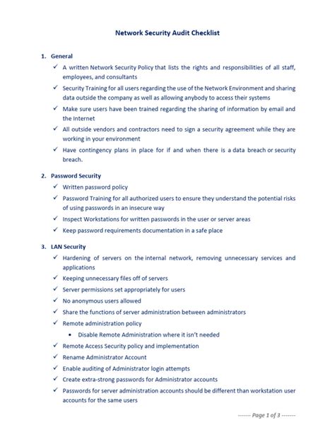 Network Audit Checklist に対する画像結果