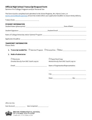 Image result for Free High School Transcript Request Form