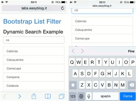 Image result for Bootstrap Filter Elements