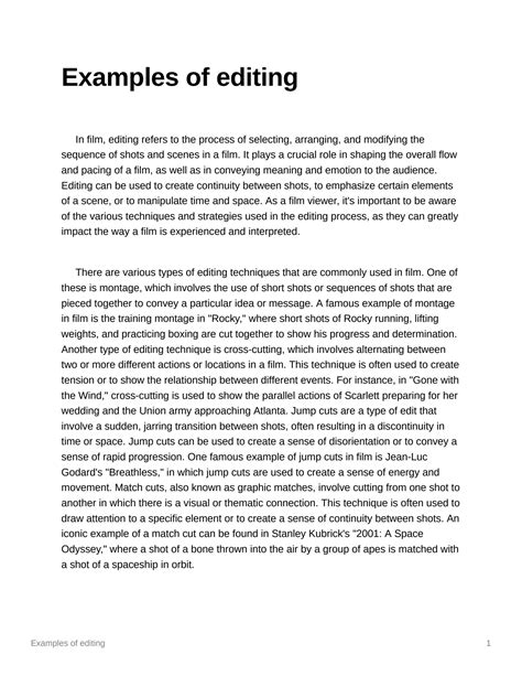 Image result for Editing Examples for Writing