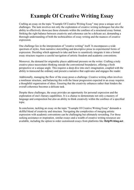 Creative Writing Essay Examples に対する画像結果