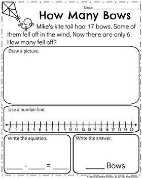 Image result for First Grade Subtraction Word Problems
