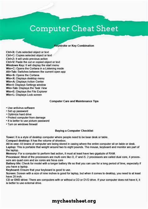 Image result for Computer Cheat Sheet Book