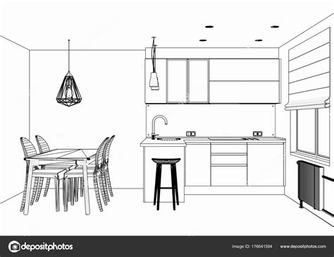 Image result for Kitchen Table Drawing