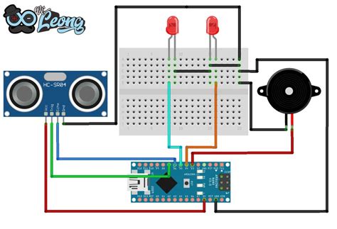Image result for Ultrasonic Sensor Arduino with LED and Buzzer