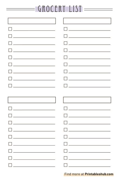 Image result for Grocery List Print Out Blank