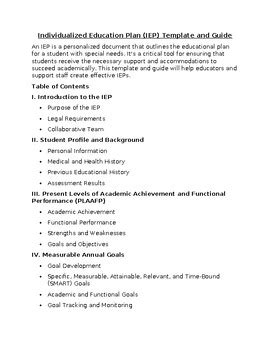 Image result for IEP Plan Expample