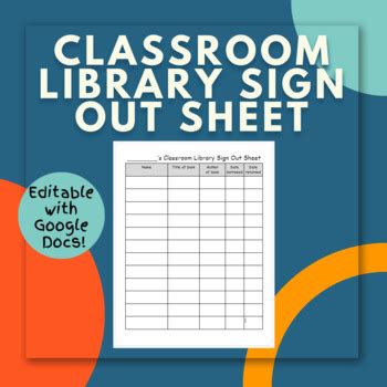 Image result for Classroom Library Sign Out Sheet