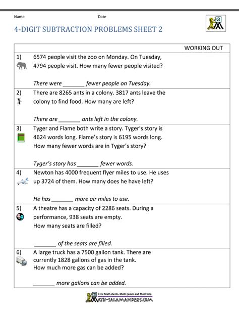 Image result for Word Problems Addition Subtraction 3rd Grade