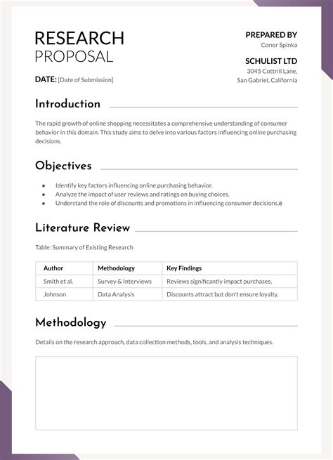 Image result for Example Research Proposal Template