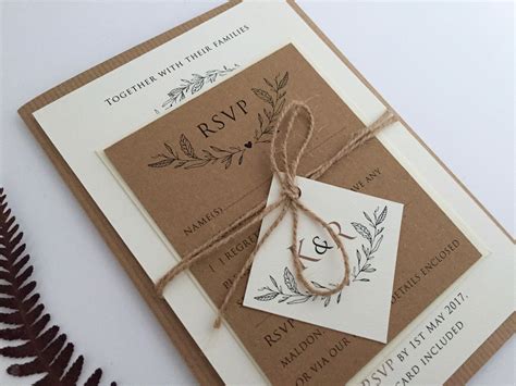 Toradh íomhá ar Handmade Rustic Wedding Invitations