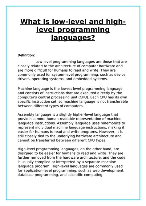 Image result for Low Level Programming Definition