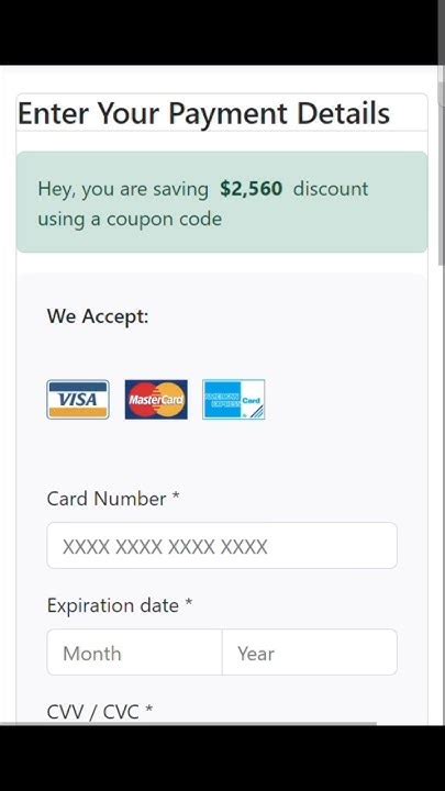 Toradh íomhá ar Payment Page HTML CSS Responsive
