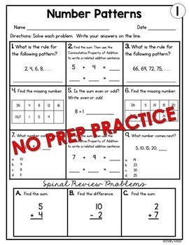 Number Patterns Worksheets 3rd Grade に対する画像結果