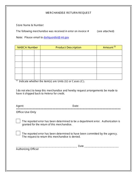 Merchandise Return Form に対する画像結果