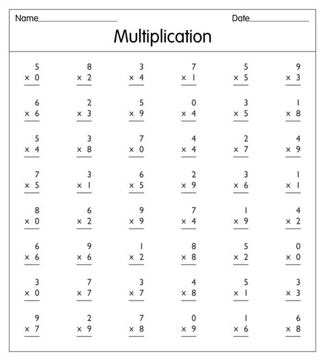 Image result for Multiplication Algorithm Pages Print Out Free