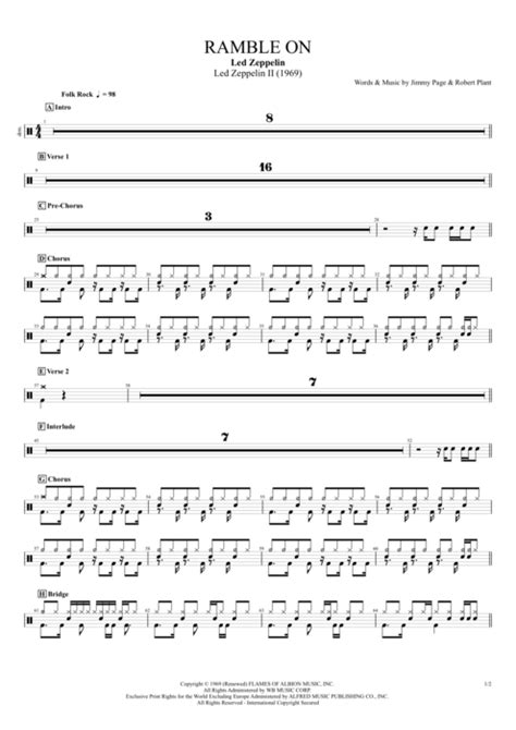 Image result for Ramble On LED Zeppelin Tab