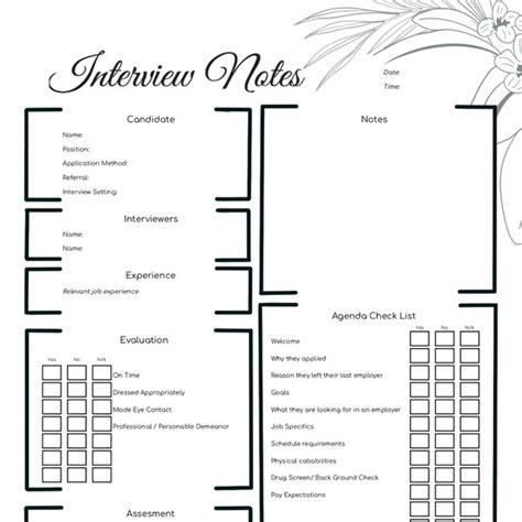 Image result for Layout of Interview Notes