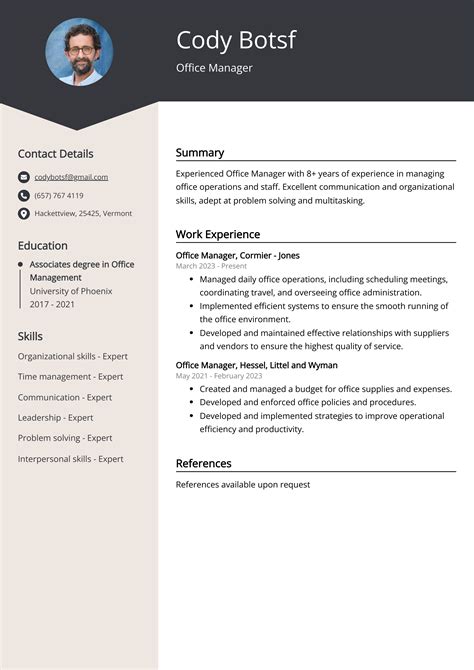 Office Manager CV Examples に対する画像結果