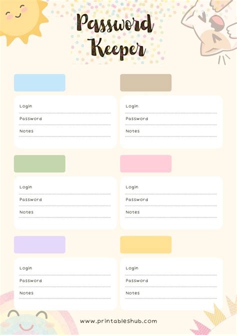 Free Printable Blank Password Keeper Templates [PDF Included ...