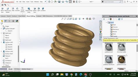 Toradh íomhá ar Tutorial SolidWorks 2020 Pattern