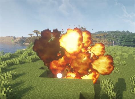Image result for Explosion in Minecraft Build