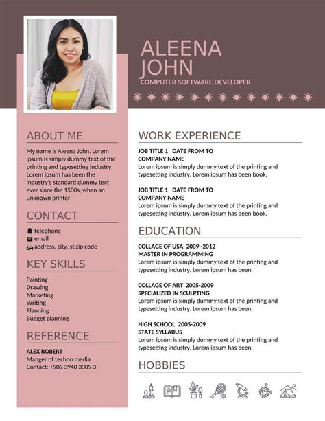 Image result for Modern CV Template Free