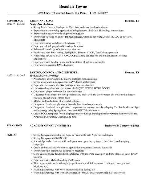 Afbeeldingsresultaten voor Java Architect CV