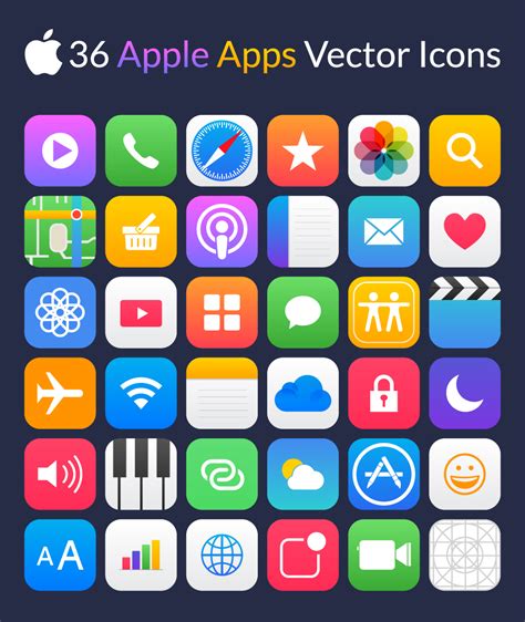Toradh íomhá ar iOS App Icons Vector