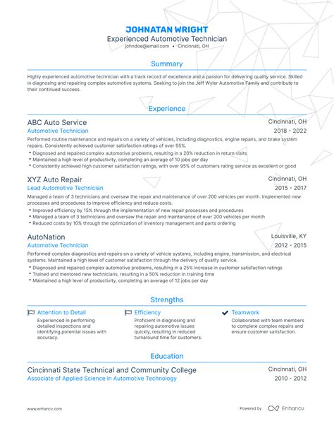 Automotive Resume Objective Examples に対する画像結果