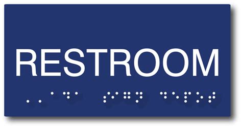 Restroom Sign with Tactile Text and Braille – ADA Sign Depot