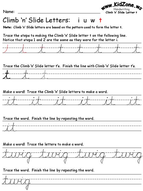 Toradh íomhá ar 3rd Grade Cursive Writing Worksheets