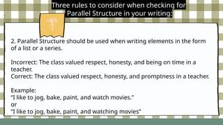 Image result for Non-Parallel Structure Examples English