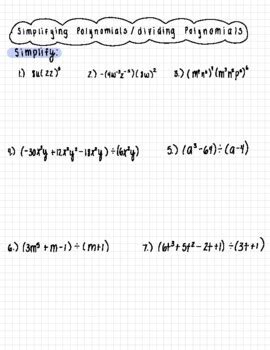 Image result for Simplifying Polynomials