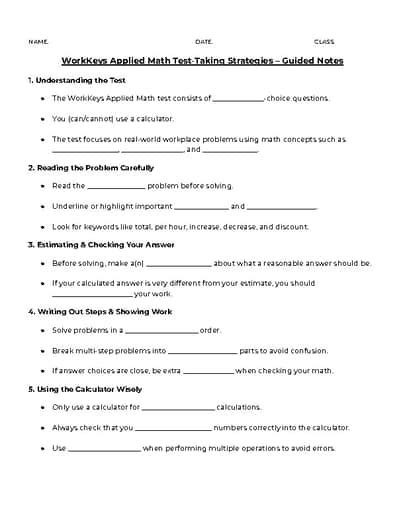 Image result for WorkKeys Applied Math