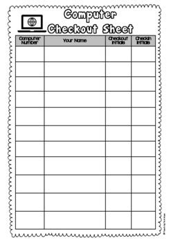 Image result for Computer Sign Out Sheet