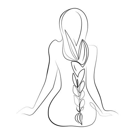 Toradh íomhá ar Line Drawing Girl Abstract