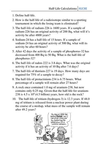 Half-Life Question Worksheet Answers に対する画像結果