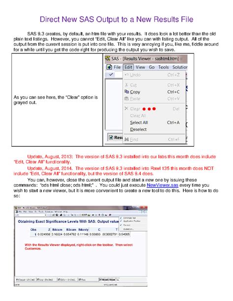 Image result for SAS Output Samples