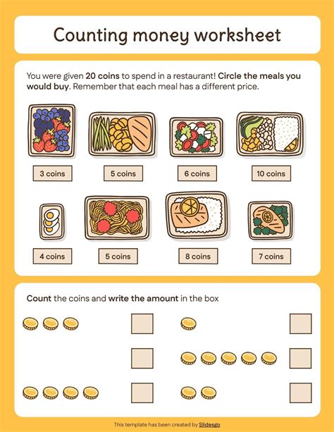 Counting Money Example Worksheets に対する画像結果