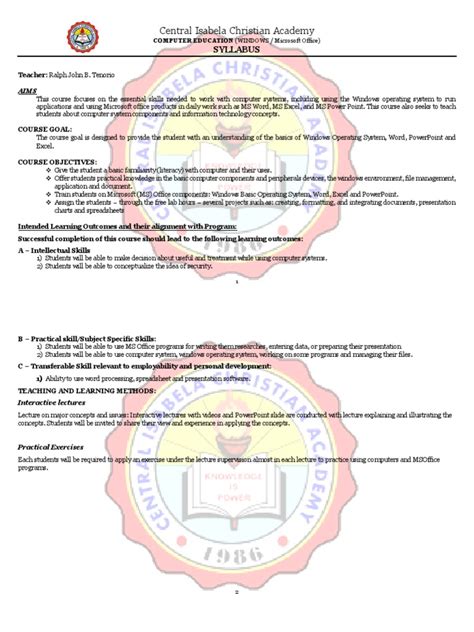 Image result for Computer Science Syllabus Print Out